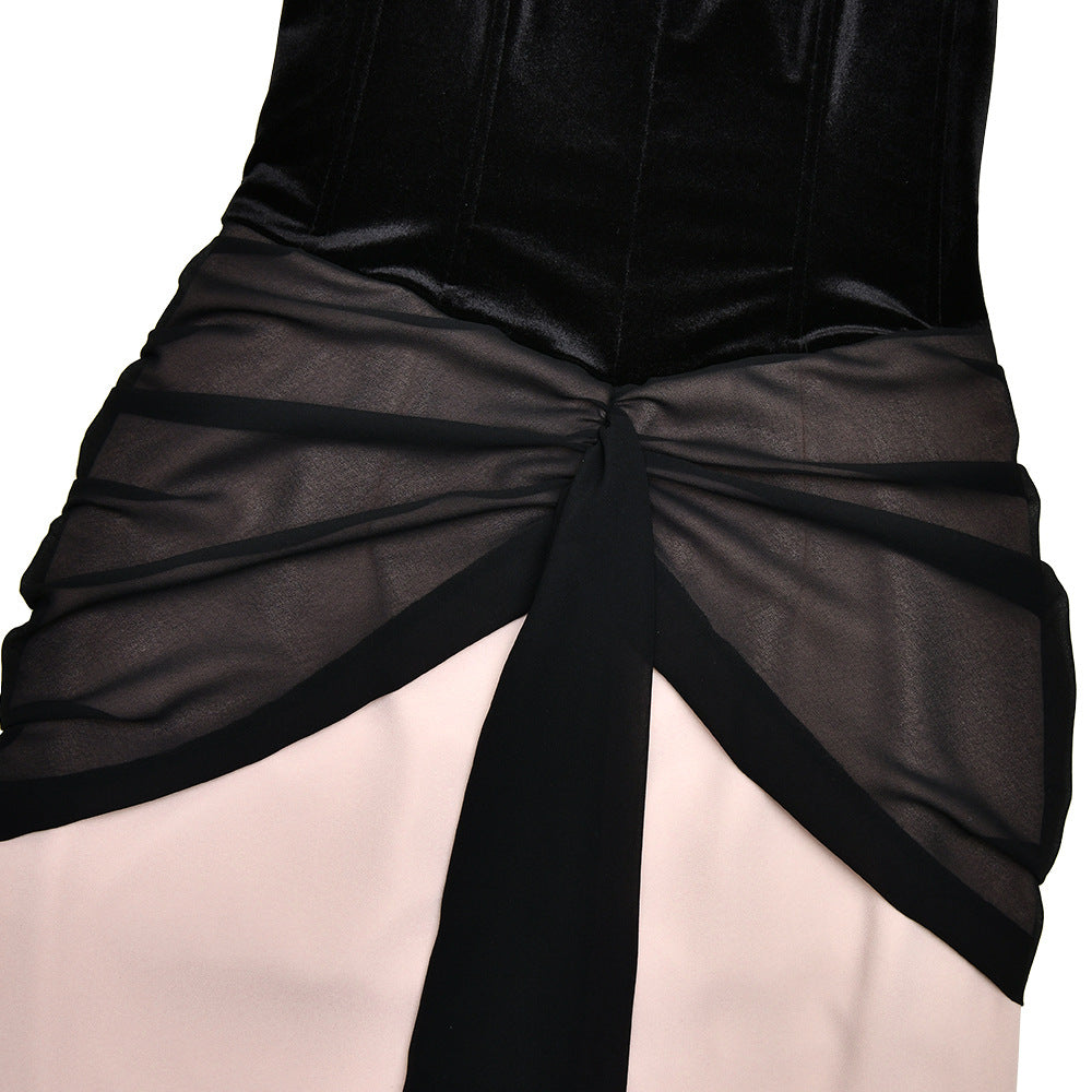 Ruched backless contrast tube maxi dress  | Festival Outfits Women