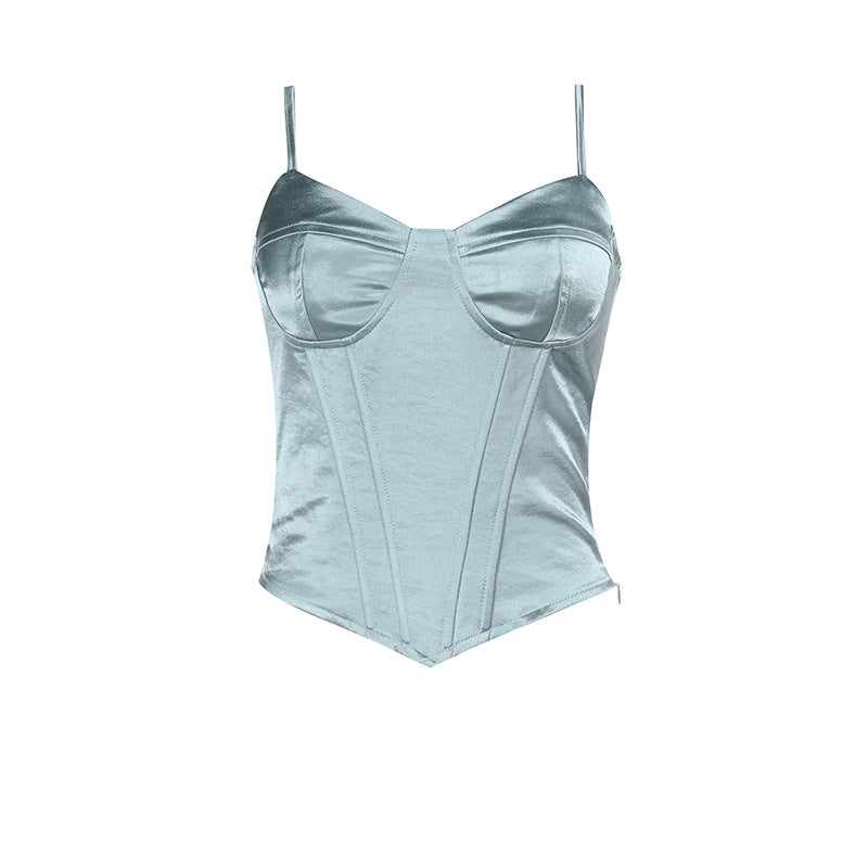 Lace up v neck corset backless cami top  | Festival Outfits Women