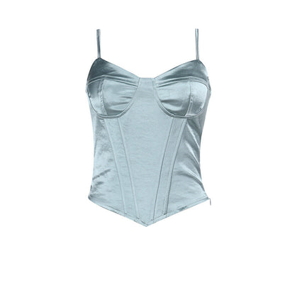 Lace up v neck corset backless cami top  | Festival Outfits Women