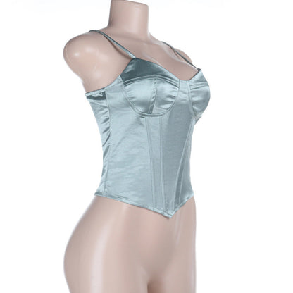 Lace up v neck corset backless cami top  | Festival Outfits Women