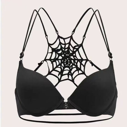 V neck spider web backless solid cami top  | Festival Outfits Women