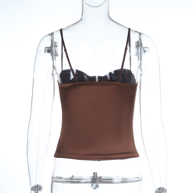 Satin button corset backless cami top  | Festival Outfits Women