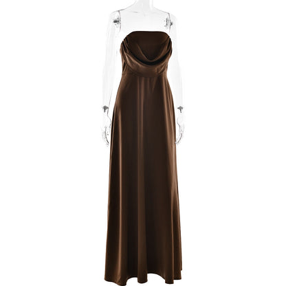 Ruched zip-up backless solid tube mini dress  | Festival Outfits Women