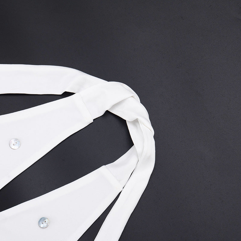 Self tie halter button applique backless top  | Festival Outfits Women
