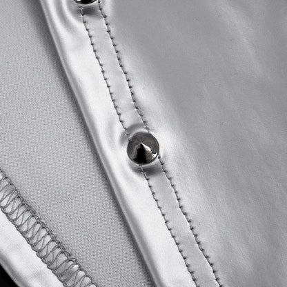 Metallic square neck rivet applique tank top  | Festival Outfits Women