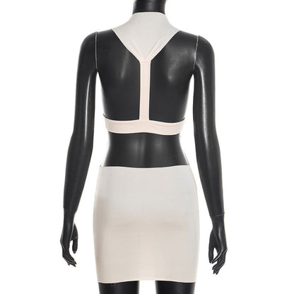 Square neck backless solid mini dress  | Festival Outfits Women