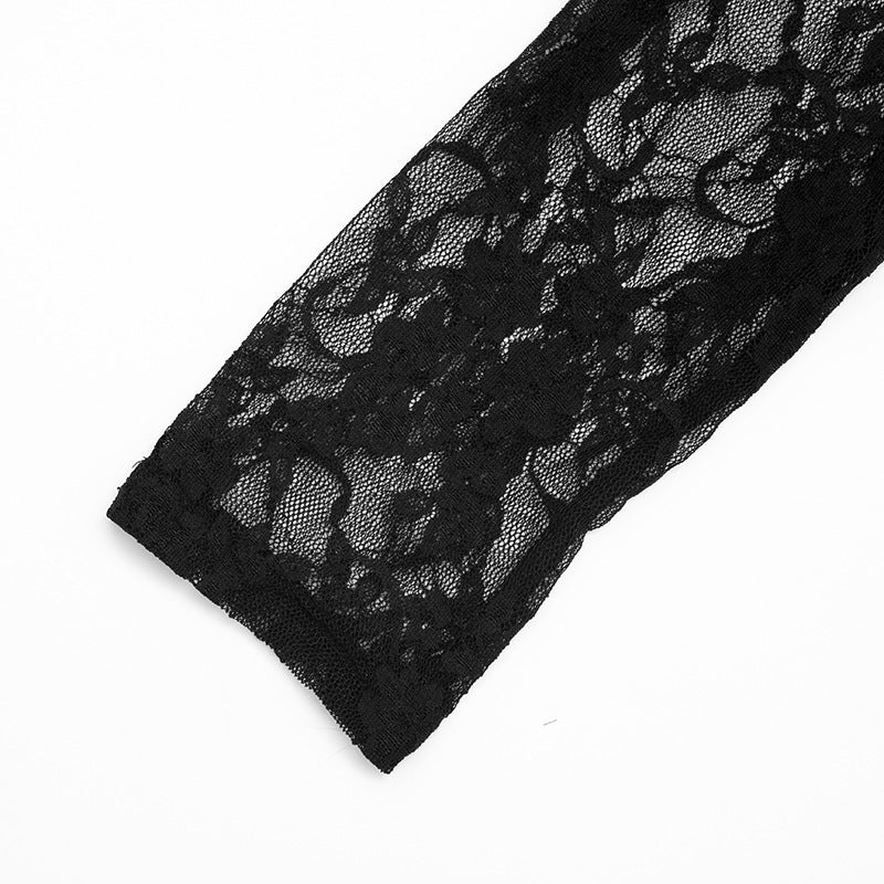 Off shoulder long sleeve lace see through pant set  | Festival Outfits Women