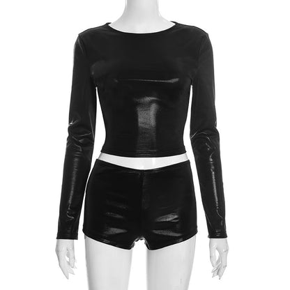 Crewneck long sleeve solid low rise pant set  | Festival Outfits Women