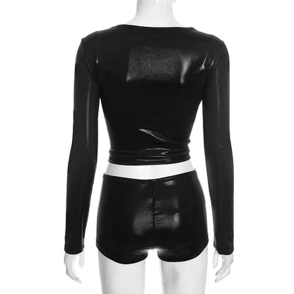 Crewneck long sleeve solid low rise pant set  | Festival Outfits Women