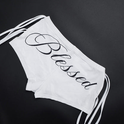 Long sleeve crewneck mesh letter pattern gloves pant set  | Festival Outfits Women