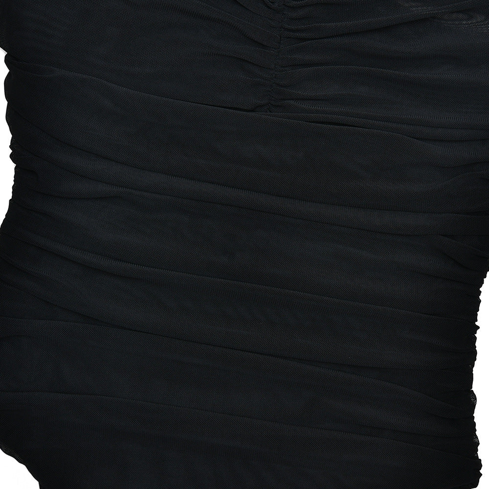 Crewneck ruched button solid bodysuit  | Festival Outfits Women