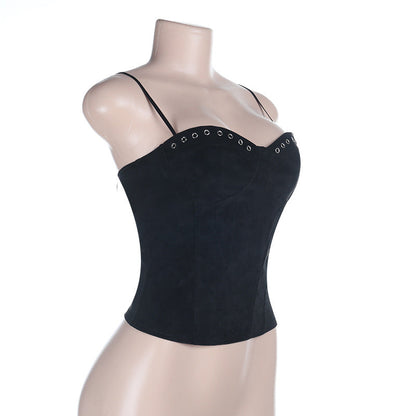 V neck zip-up backless solid cami top  | Festival Outfits Women