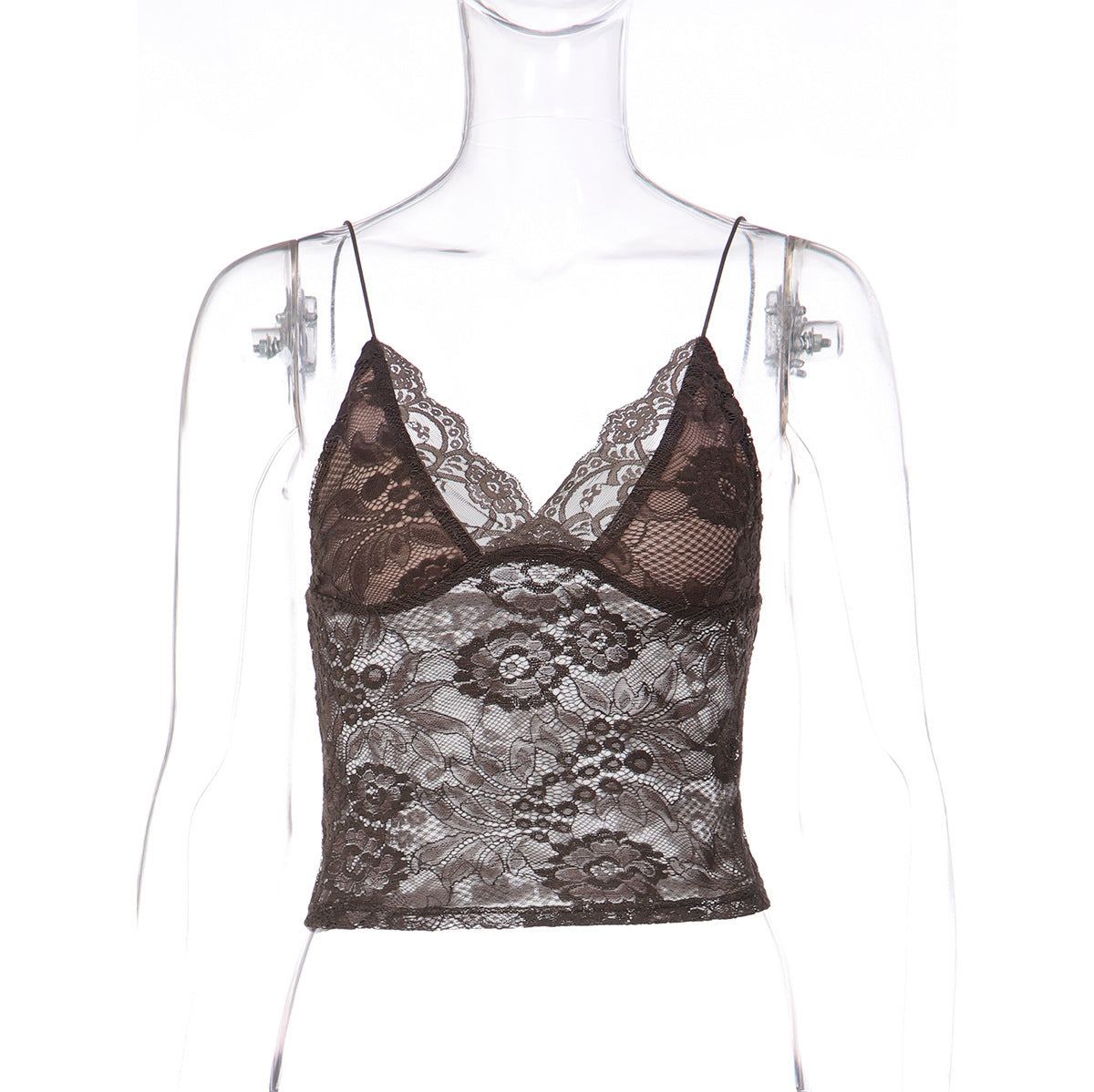 V neck lace backless spaghetti strap top  | Festival Outfits Women