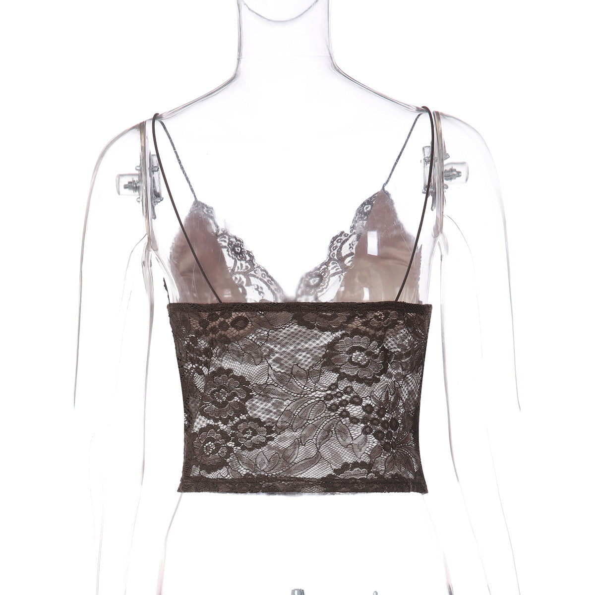 V neck lace backless spaghetti strap top  | Festival Outfits Women