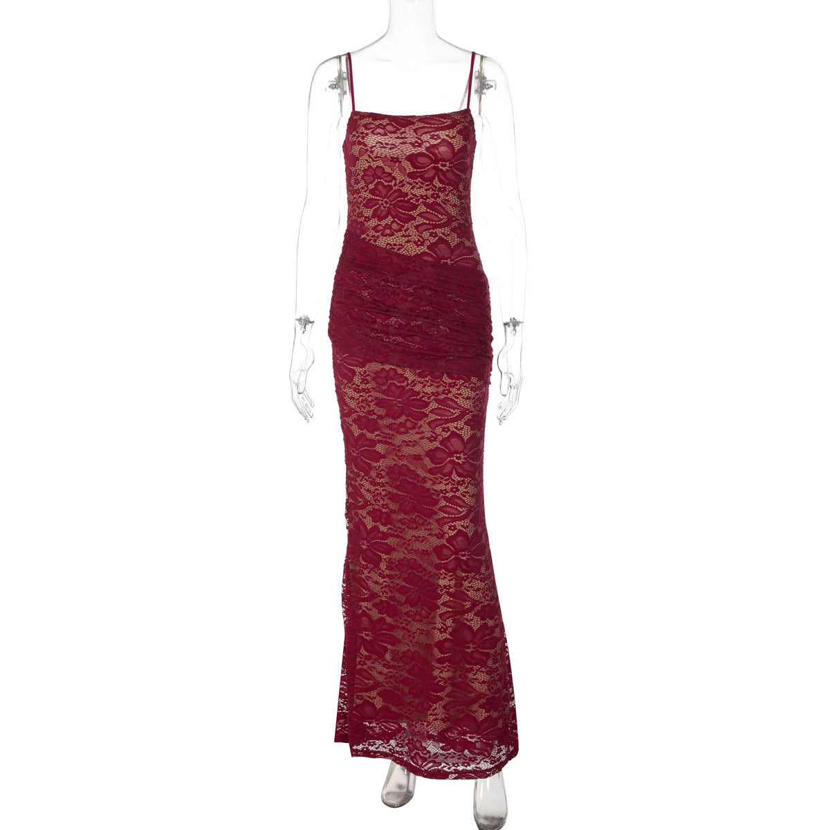 Square neck lace backless cami maxi dress  | Festival Outfits Women