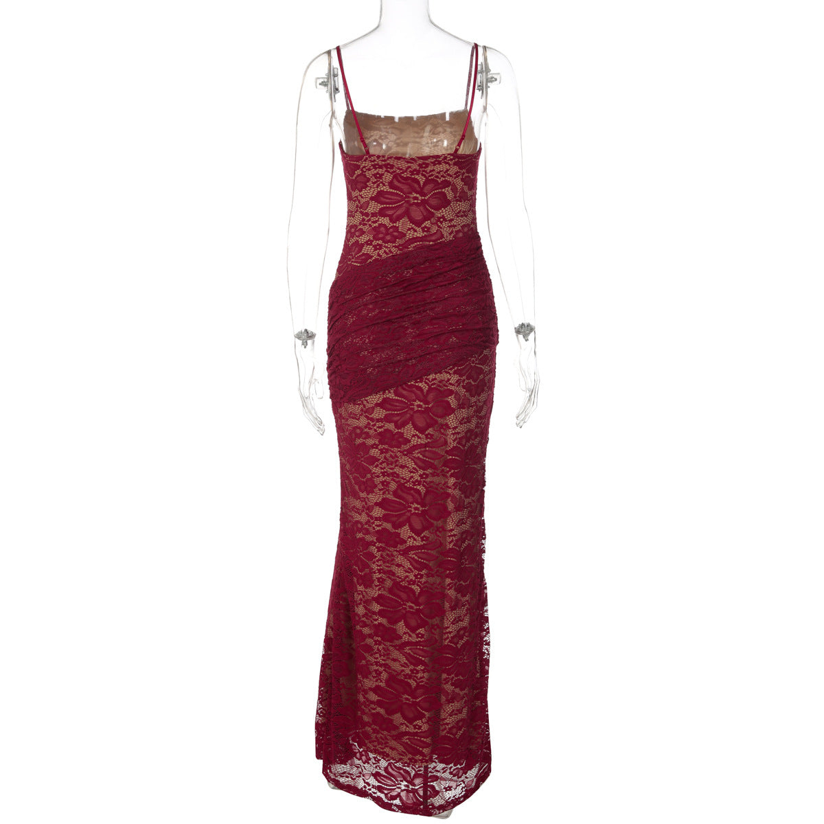 Square neck lace backless cami maxi dress  | Festival Outfits Women