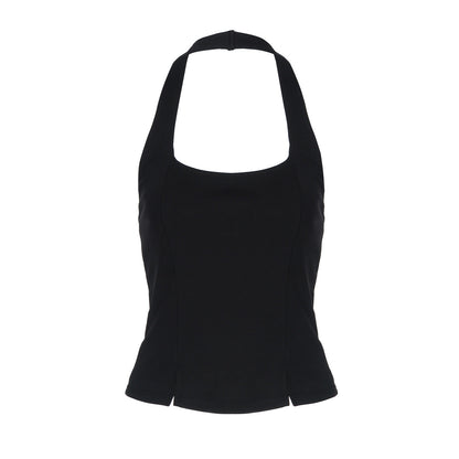 Halter u neck backless solid top  | Festival Outfits Women