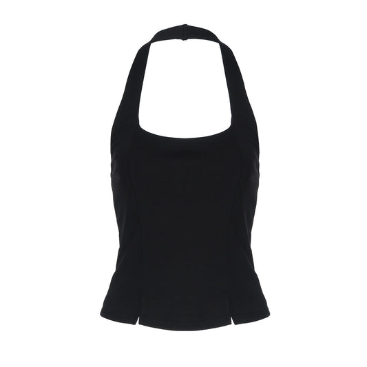 Halter u neck backless solid top  | Festival Outfits Women