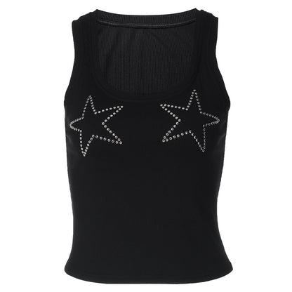 Beaded u neck ribbed sleeveless tank top  | Festival Outfits Women