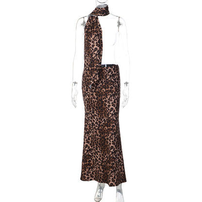 Leopard print contrast maxi skirt  | Festival Outfits Women