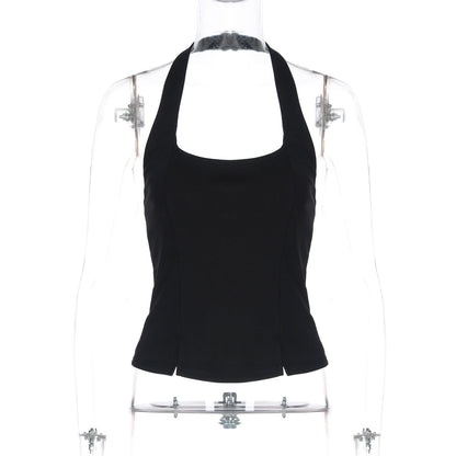Halter u neck backless solid top  | Festival Outfits Women