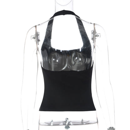 Halter u neck backless solid top  | Festival Outfits Women