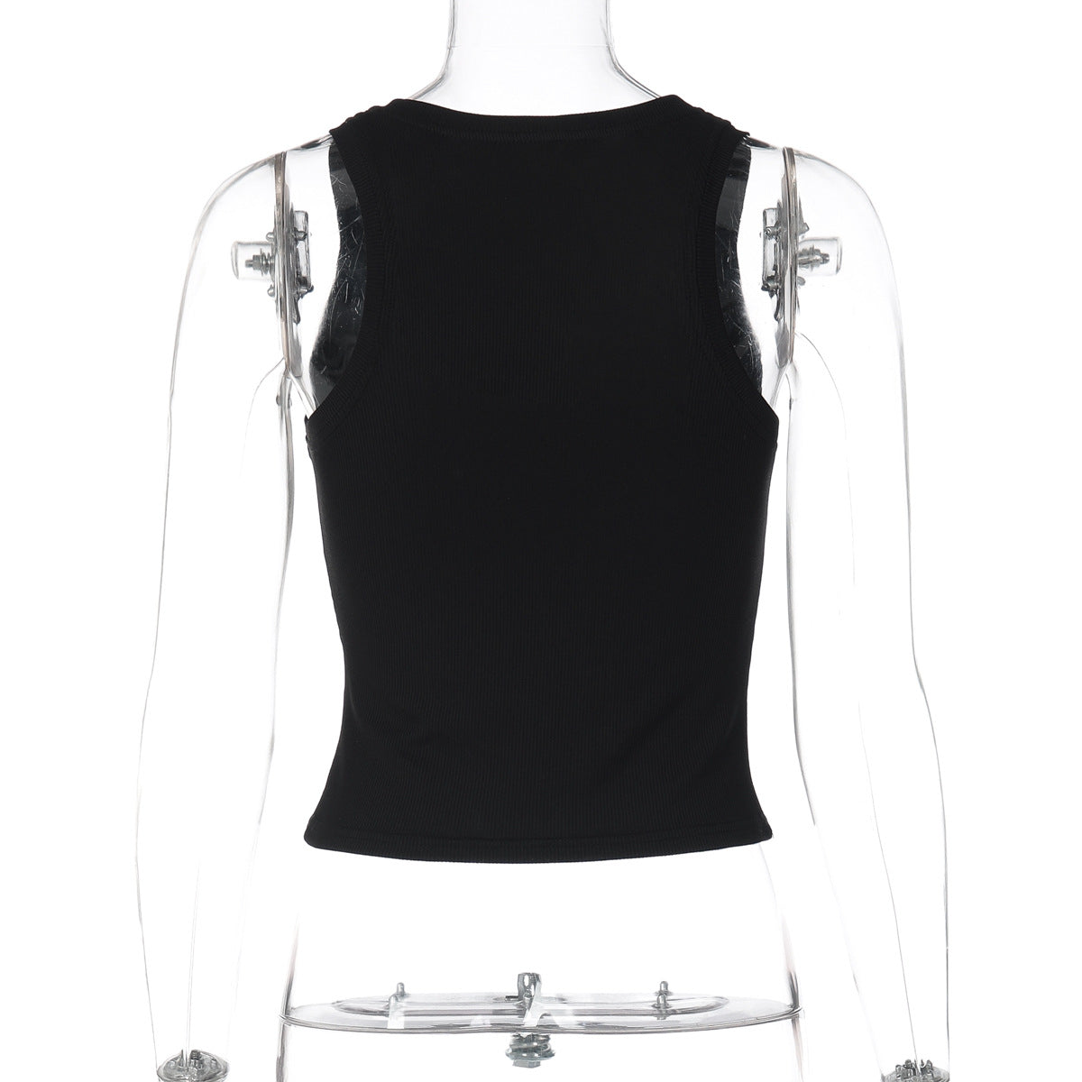 Beaded u neck ribbed sleeveless tank top  | Festival Outfits Women