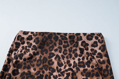 Leopard print contrast maxi skirt  | Festival Outfits Women