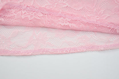 One shoulder irregular lace see through top  | Festival Outfits Women