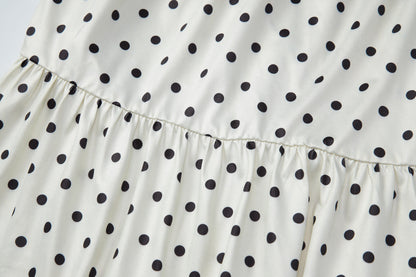 Polka dot ruffle off shoulder self tie maxi skirt set  | Festival Outfits Women