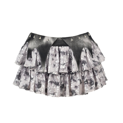 Glitter ruched A line contrast mini skirt  | Festival Outfits Women