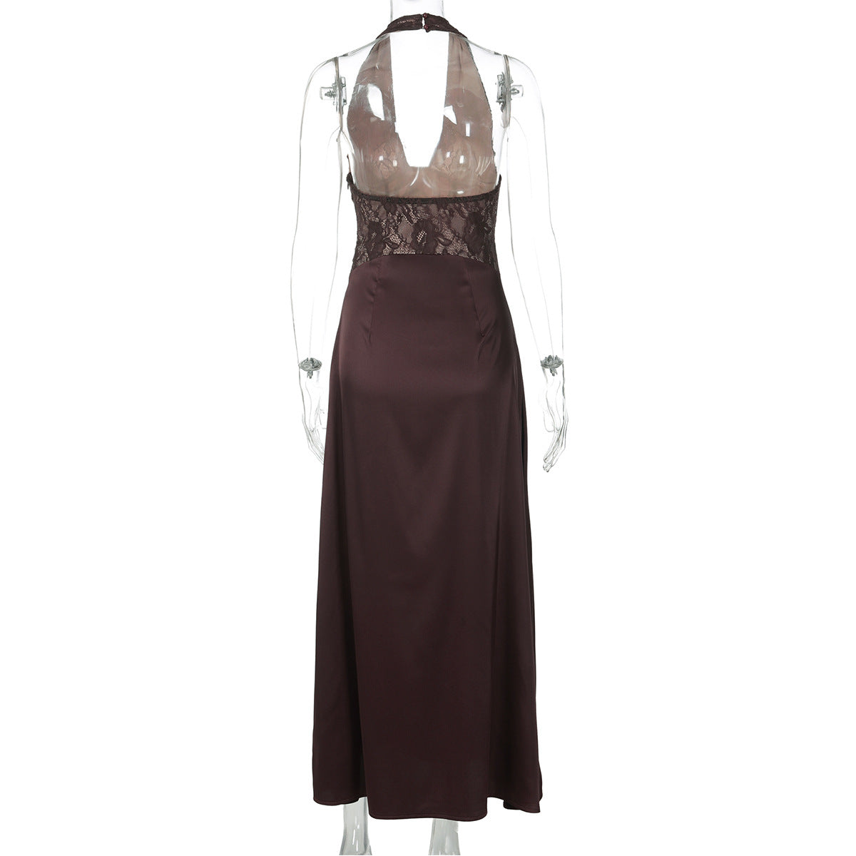 Halter v neck lace backless maxi dress  | Festival Outfits Women