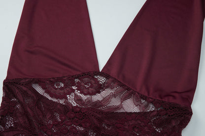 Halter v neck lace self tie backless top  | Festival Outfits Women