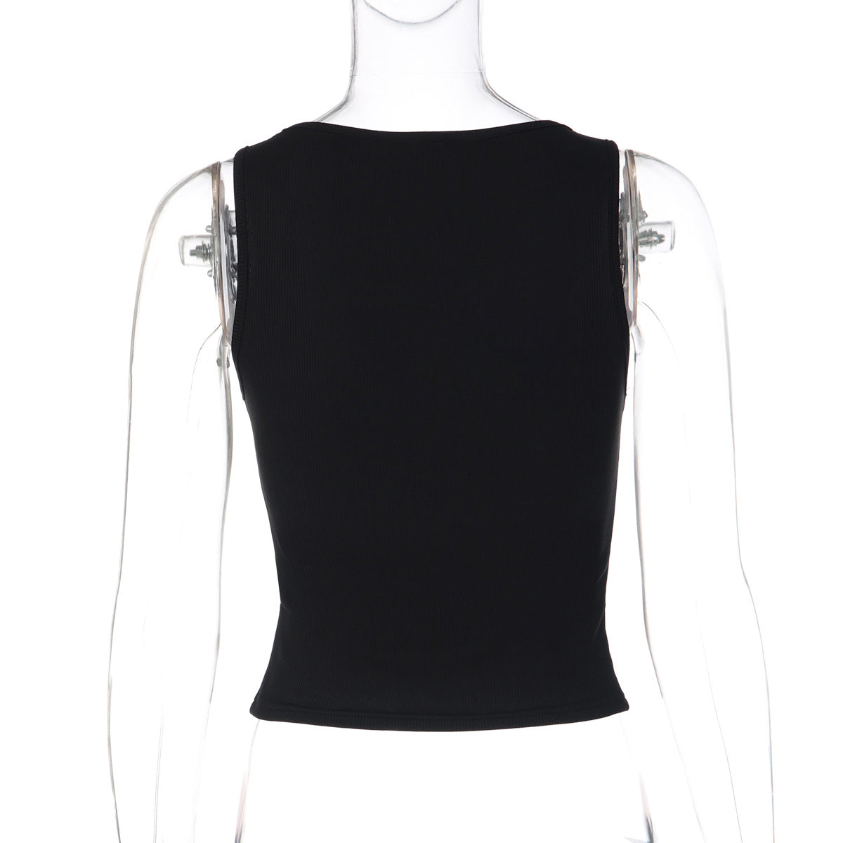 Square neck ribbed beaded sleeveless top  | Festival Outfits Women