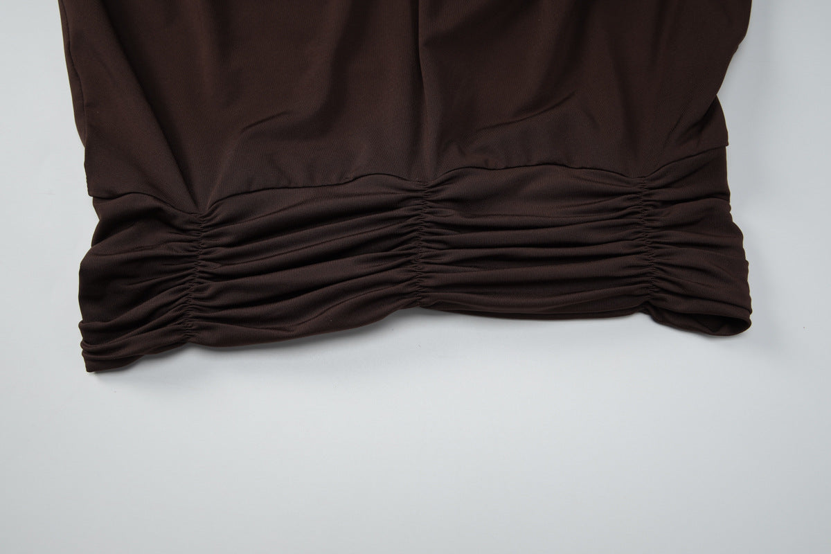 Hollow out ruched short sleeve self tie top  | Festival Outfits Women