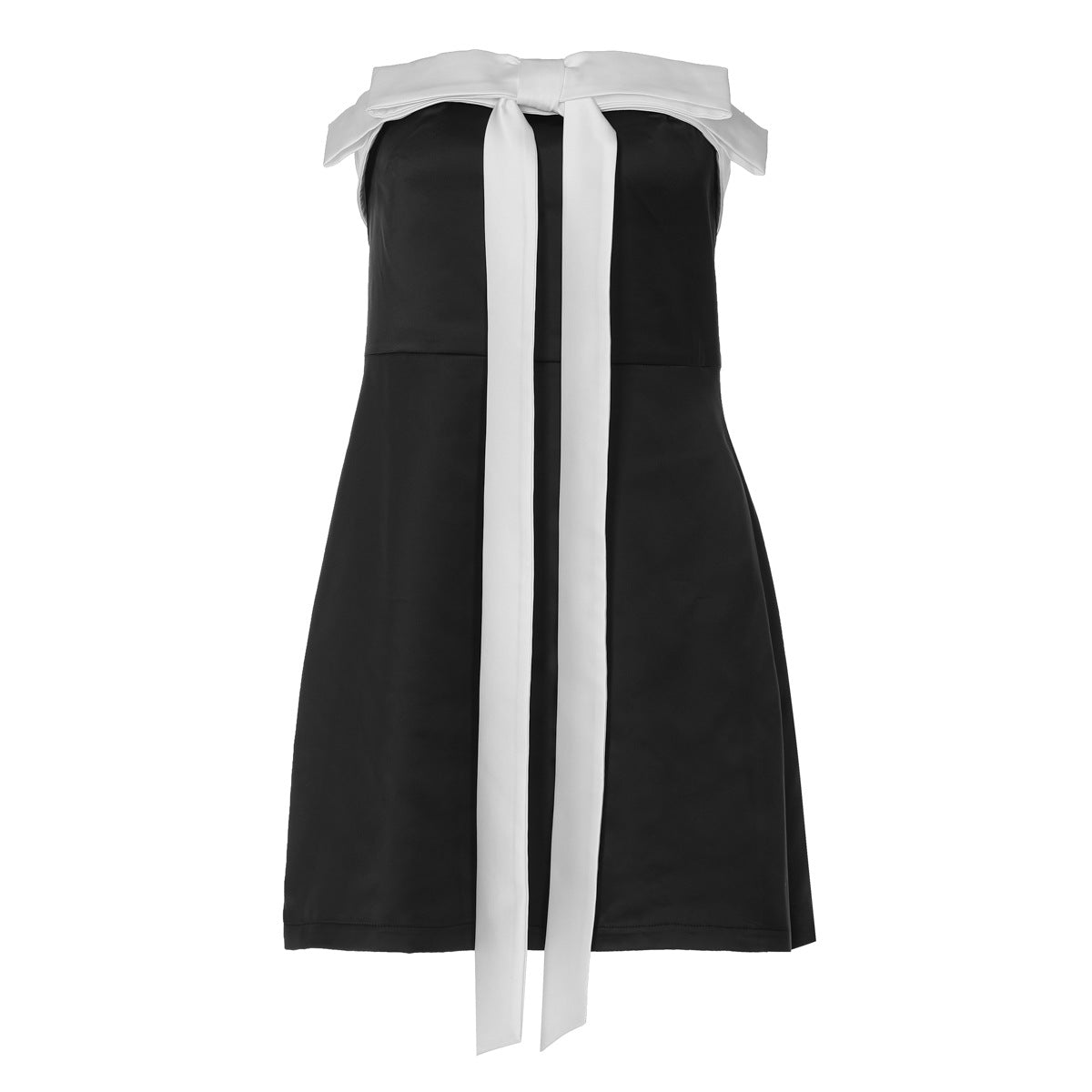 Bowknot zip-up backless tube mini dress  | Festival Outfits Women