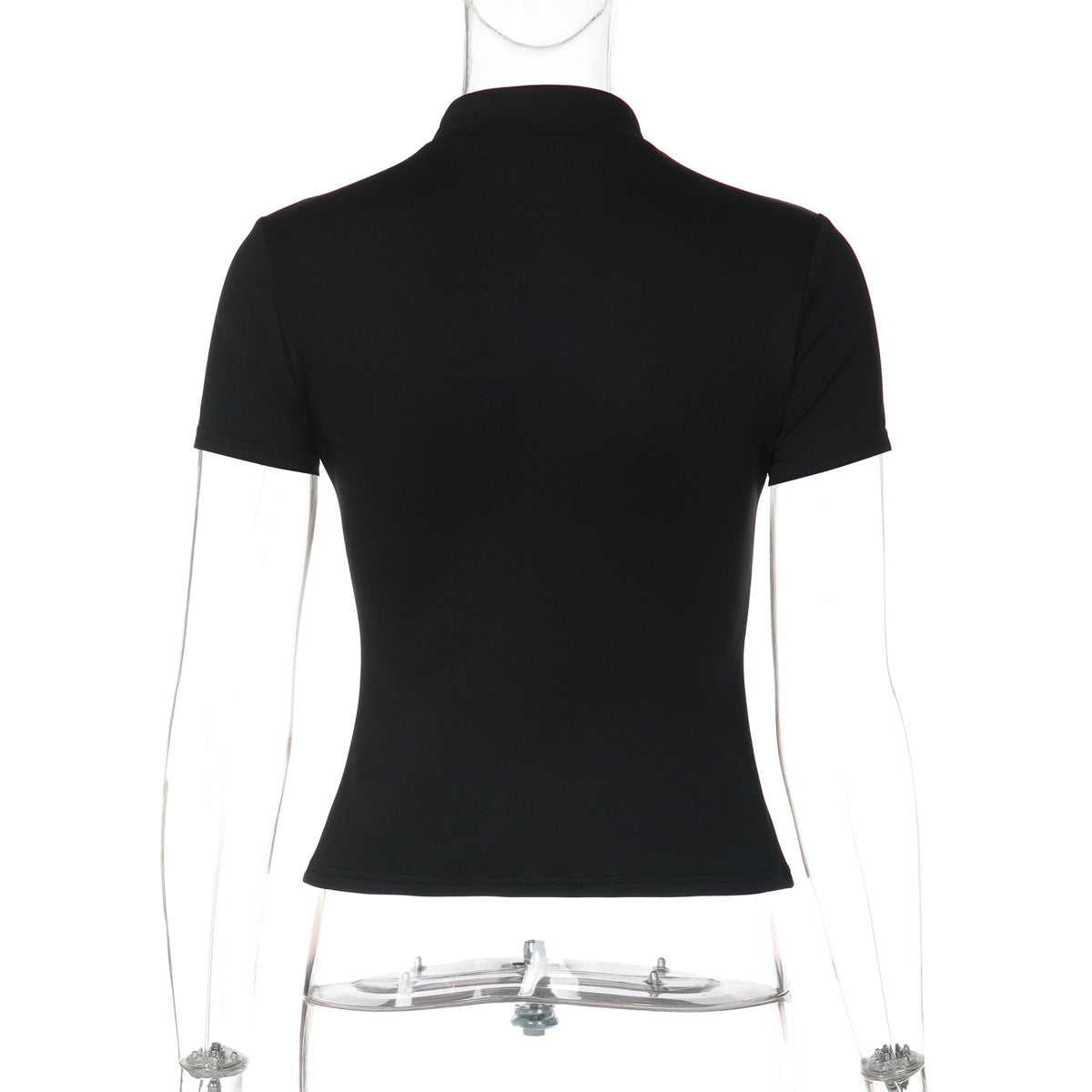Short sleeve hollow out button solid top  | Festival Outfits Women