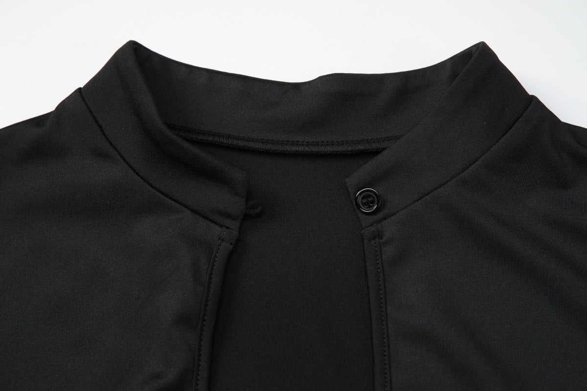 Short sleeve hollow out button solid top  | Festival Outfits Women
