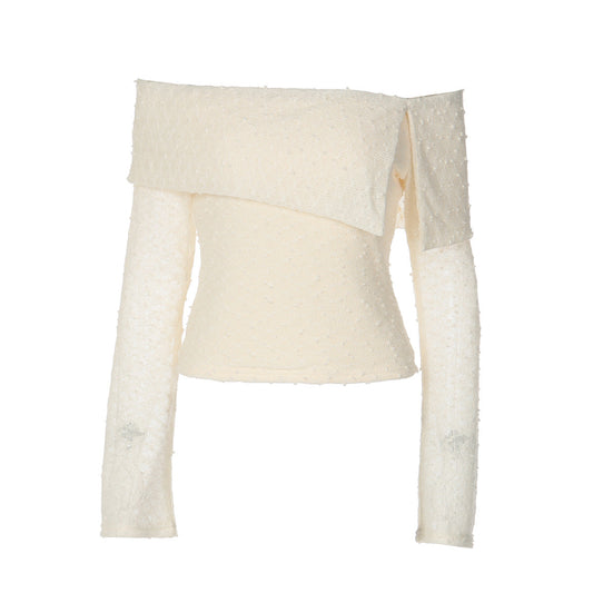 Off shoulder long sleeve irregular backless top  | Festival Outfits Women
