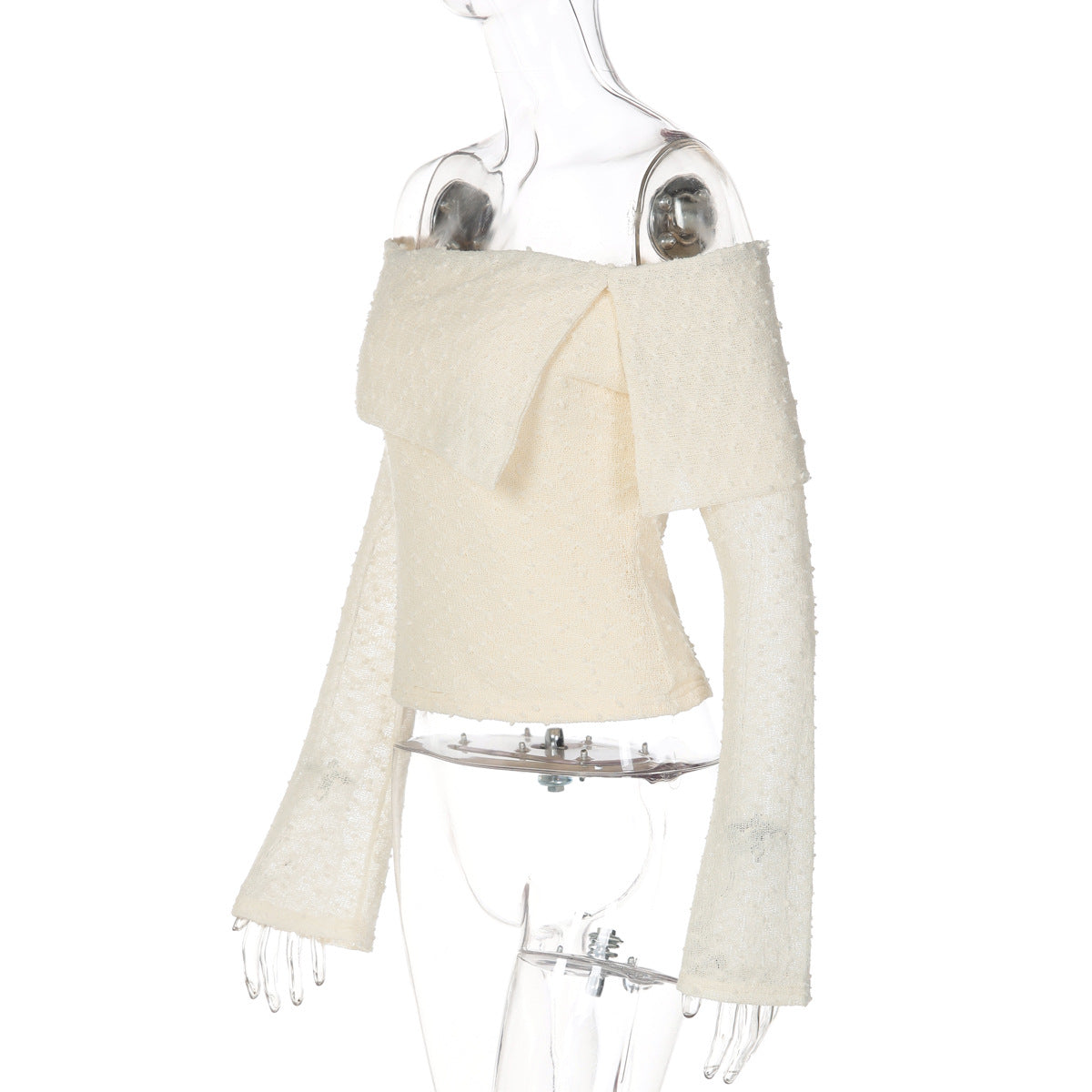Off shoulder long sleeve irregular backless top  | Festival Outfits Women