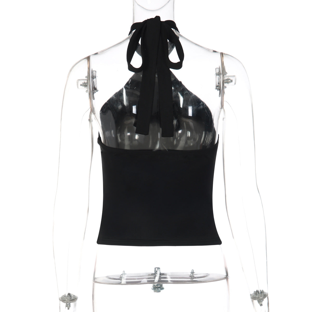 Halter self tie backless solid top  | Festival Outfits Women