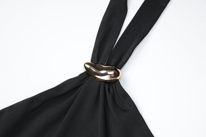 Halter self tie backless solid top  | Festival Outfits Women