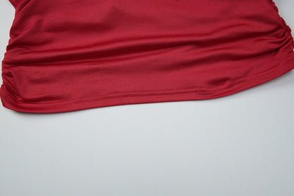 Self tie halter ruched v neck backless top  | Festival Outfits Women