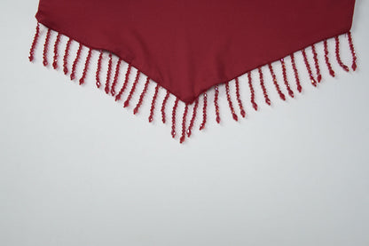 Halter self tie cowl neck tassels backless top  | Festival Outfits Women