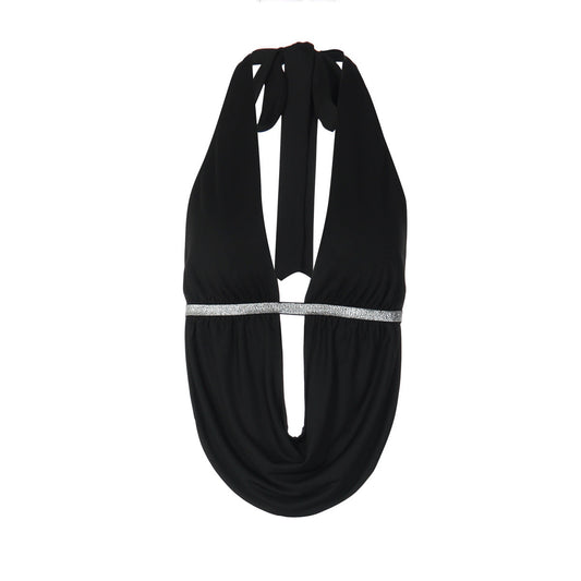 Hollow out self tie halter backless top  | Festival Outfits Women