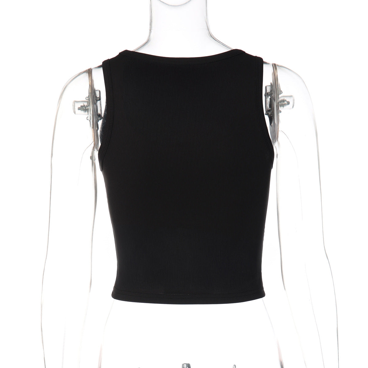 Ribbed heart beaded u neck tank top  | Festival Outfits Women
