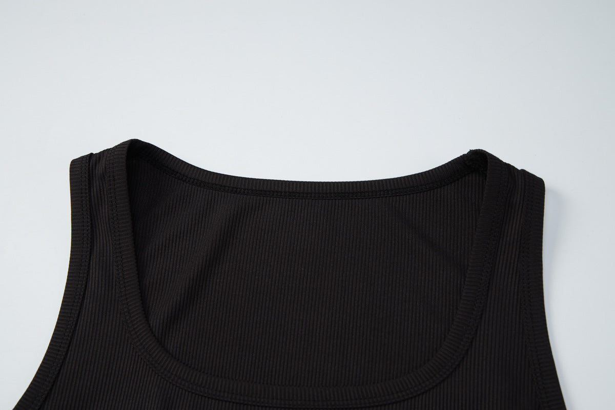 Ribbed heart beaded u neck tank top  | Festival Outfits Women