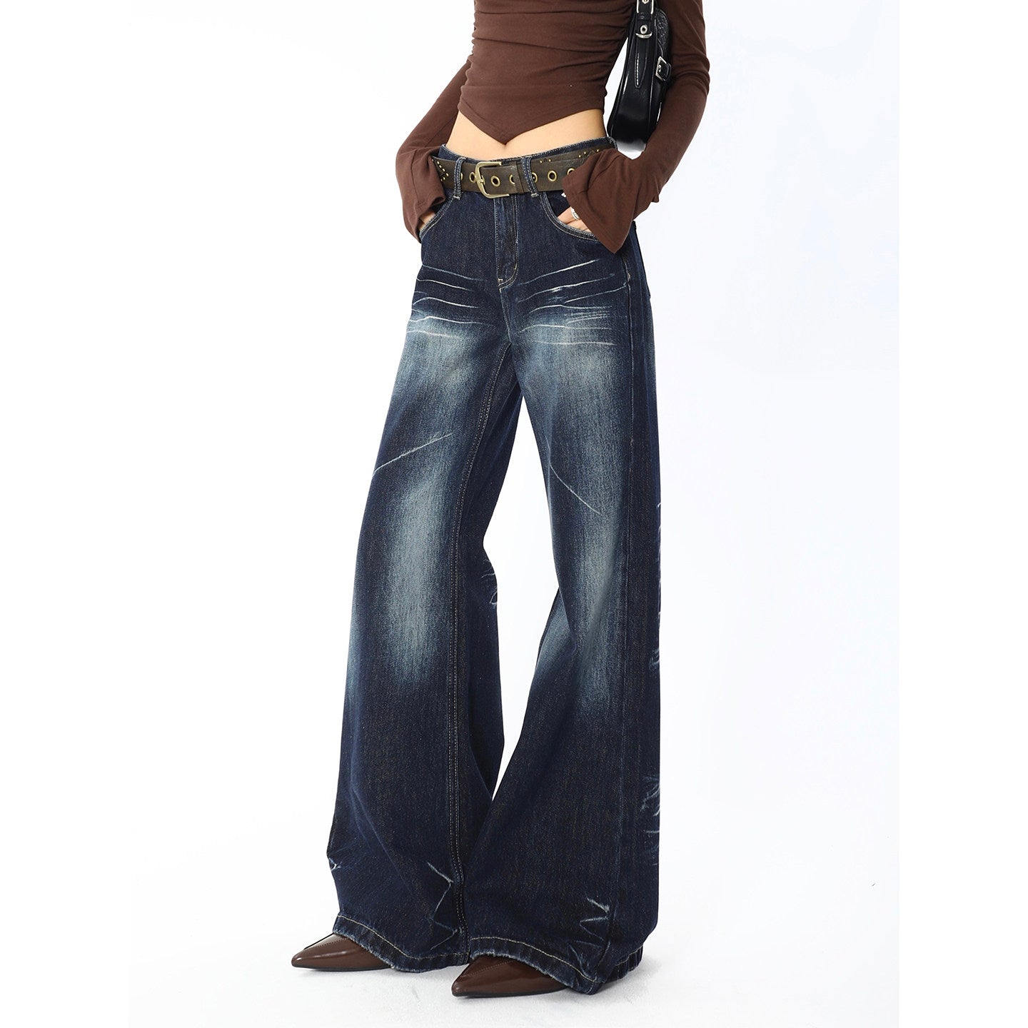 Contrast pocket low rise straight leg | Baggy Low Rise Jeans  | Festival Outfits Women