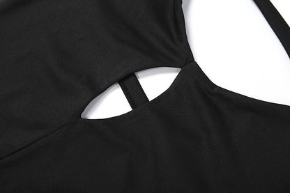 Off shoulder hollow out backless solid maxi dress  | Festival Outfits Women