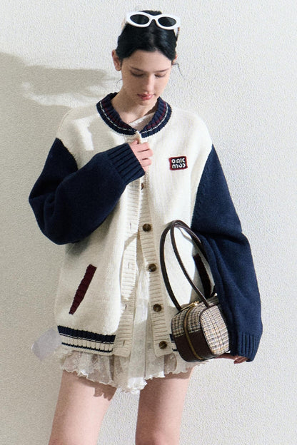 Varsity-Style Cardigan Jacket